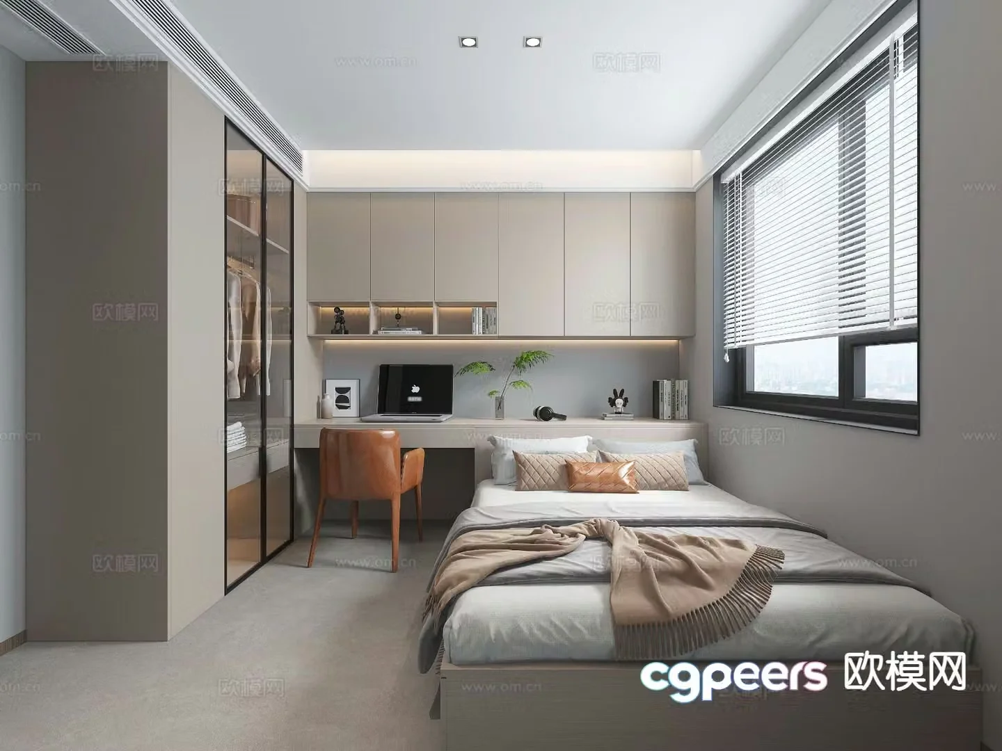 Modern tatami bedroom 3d model