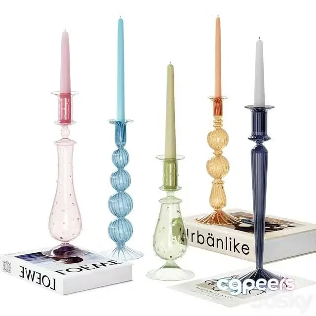 3ds Max Free – Decorative set with candles