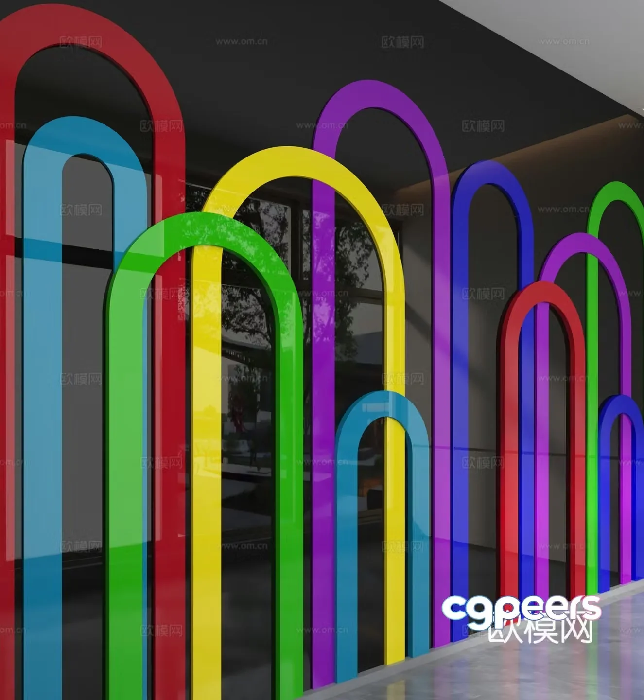 Modern background wall 3d model