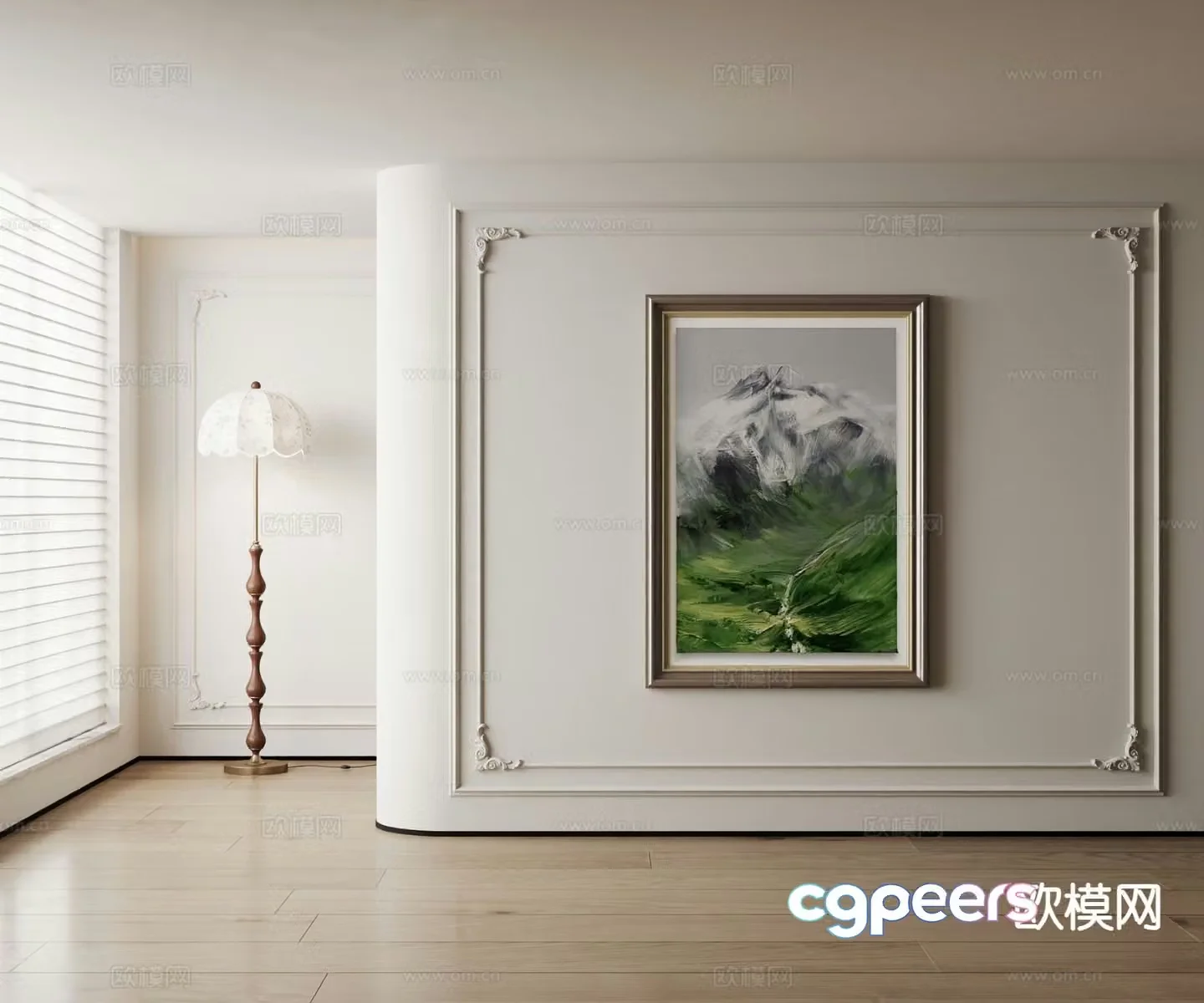 American decorative painting landscape oil painting 3d model