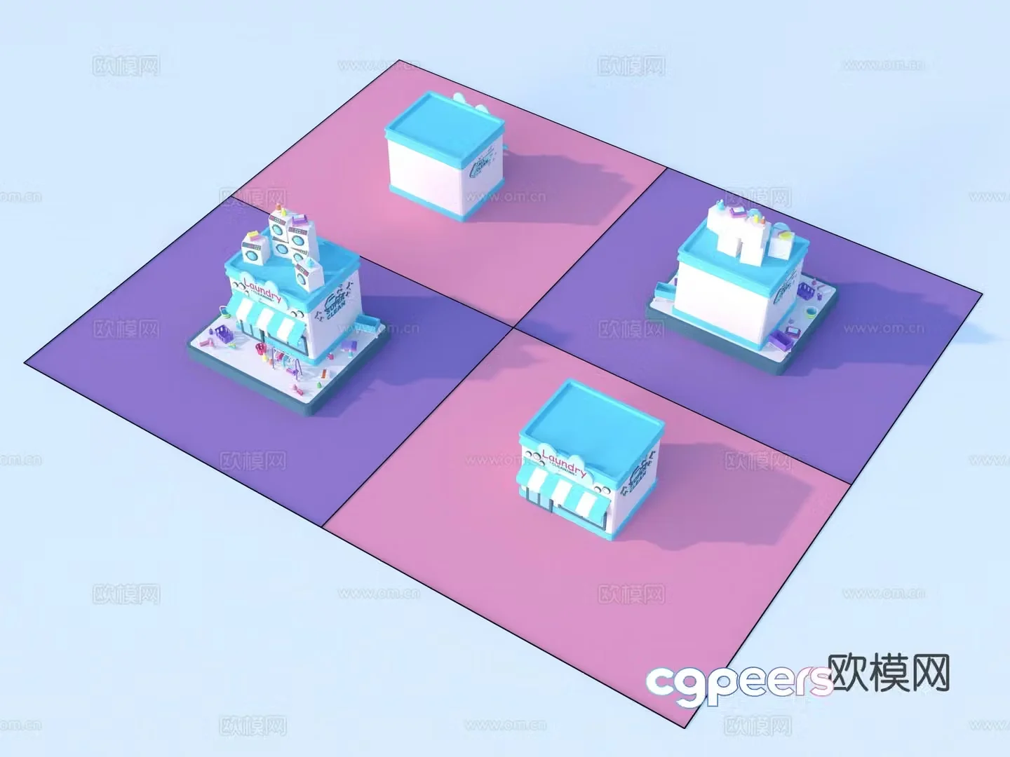 Cartoon toys architectural sketch 3d model