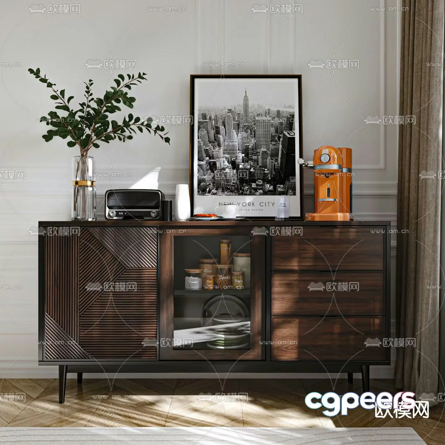 Modern sideboard 3d model
