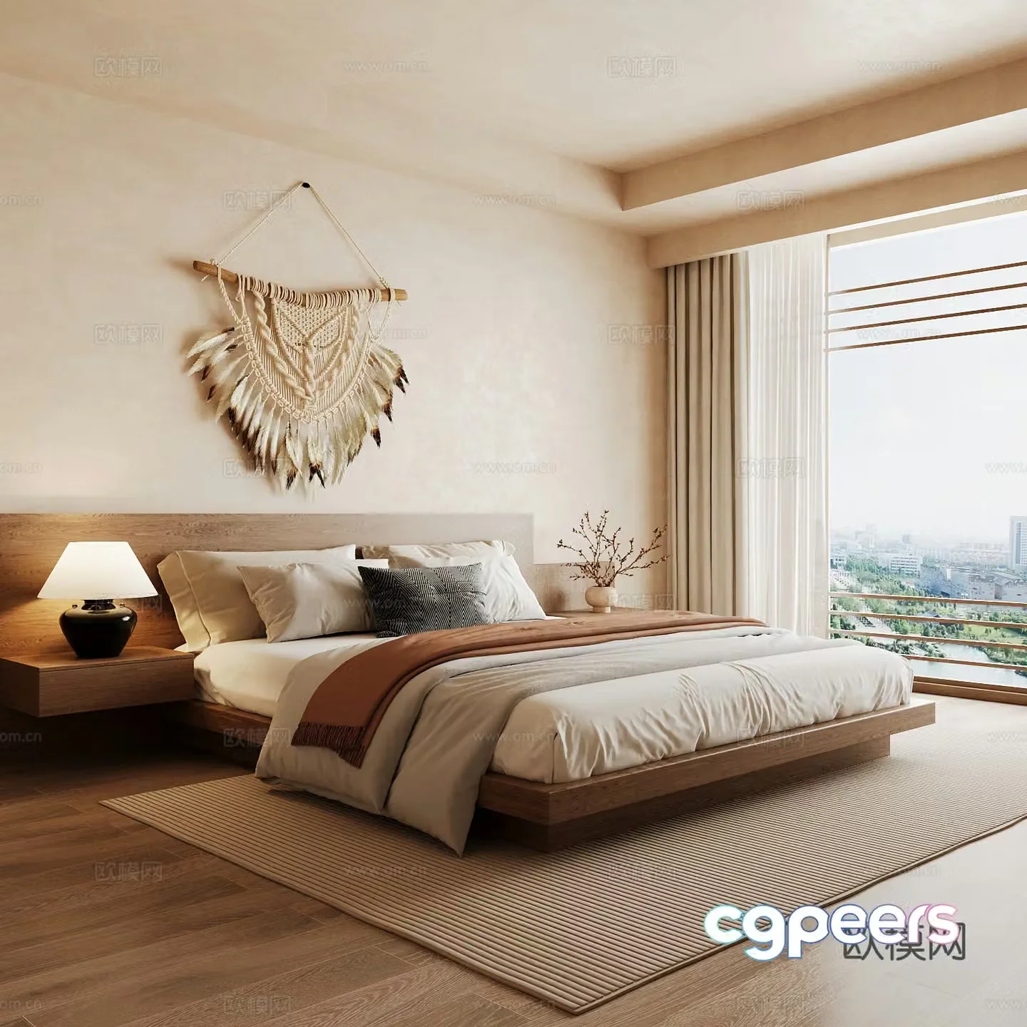 Wasabi Middle Ages Home Bedroom Wasabi Wind Bedroom Secondary Bedroom Master Bedroom Bathroom Window Bedroom 3D Model