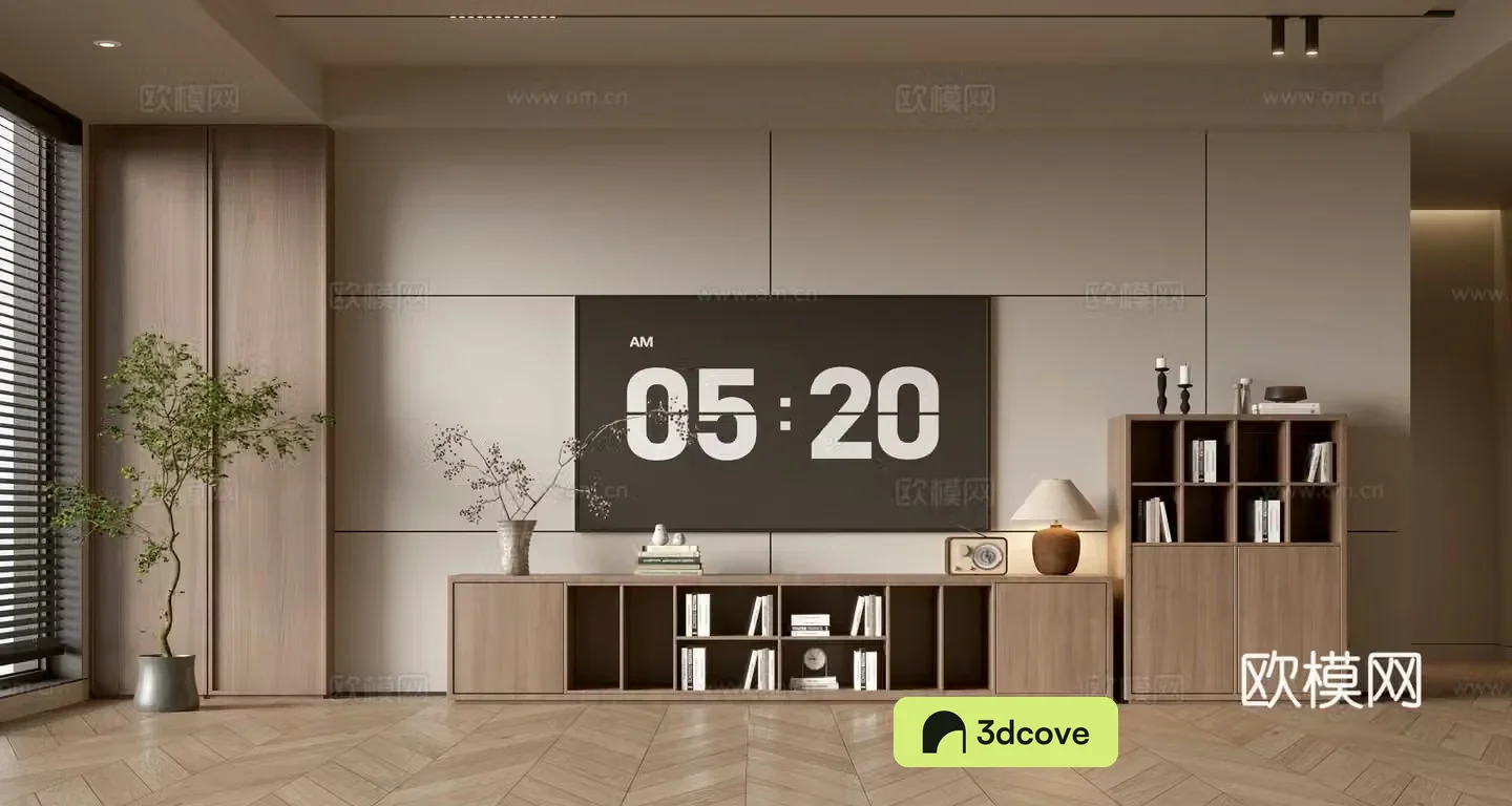 Wasabi TV background wall 3d model
