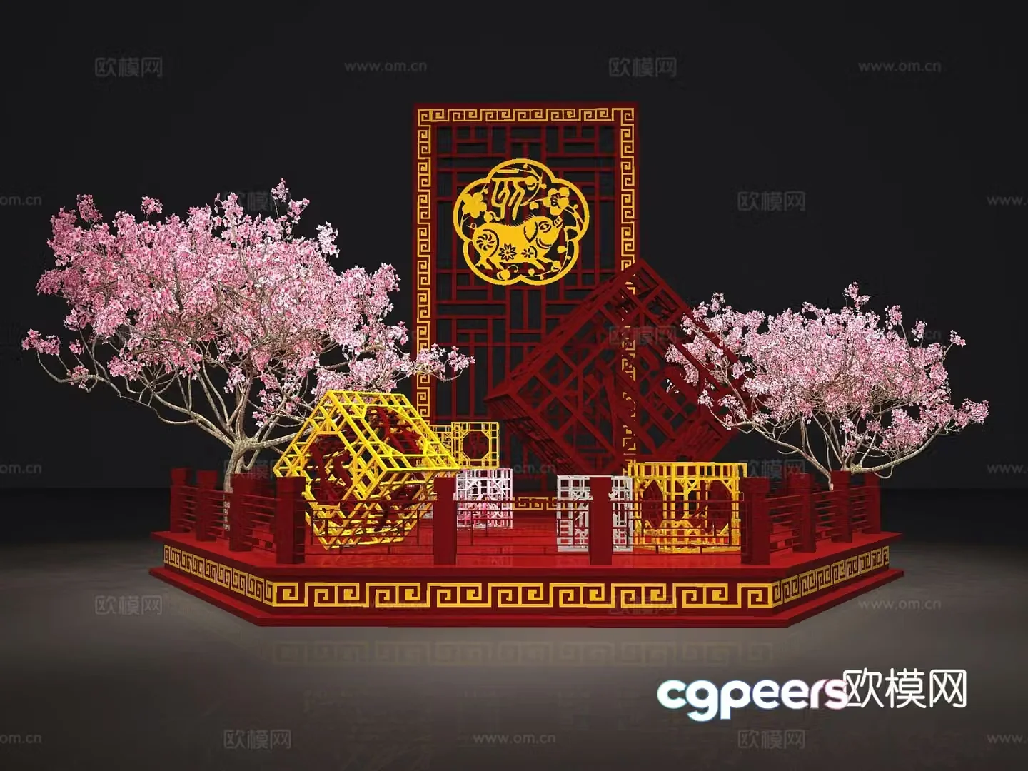 New Chinese Style Spring Festival Display New Year Display 3D Model