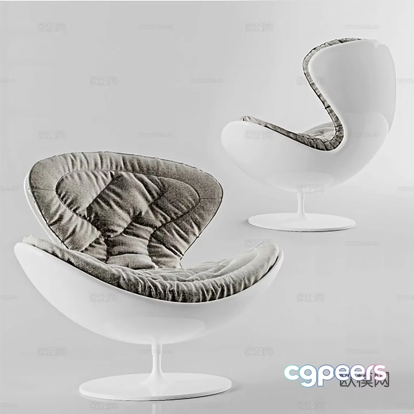 Modern leisure chair cloth chair book chair single chair 3d model