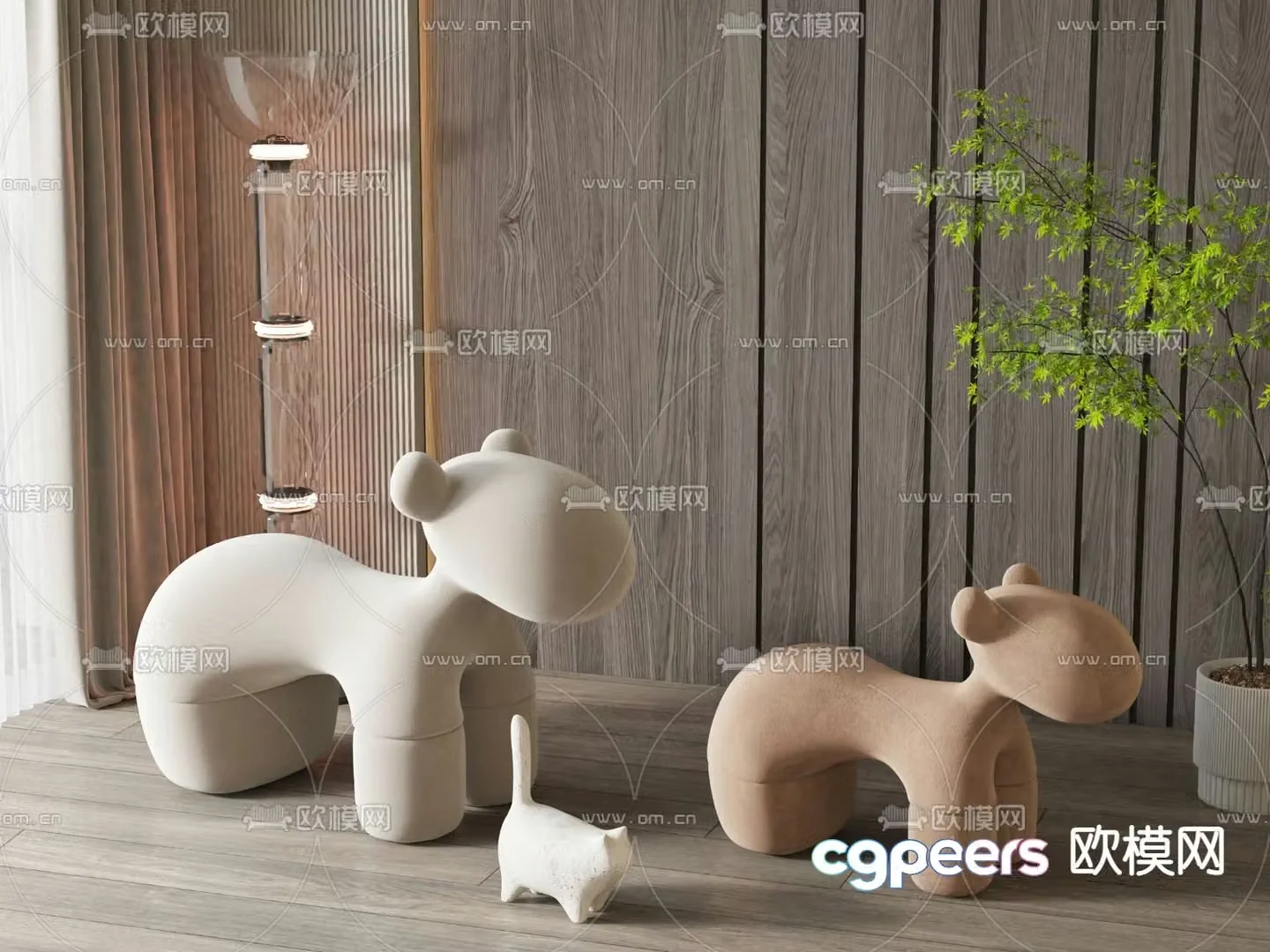 Stool children’s stool cartoon stool 3d model