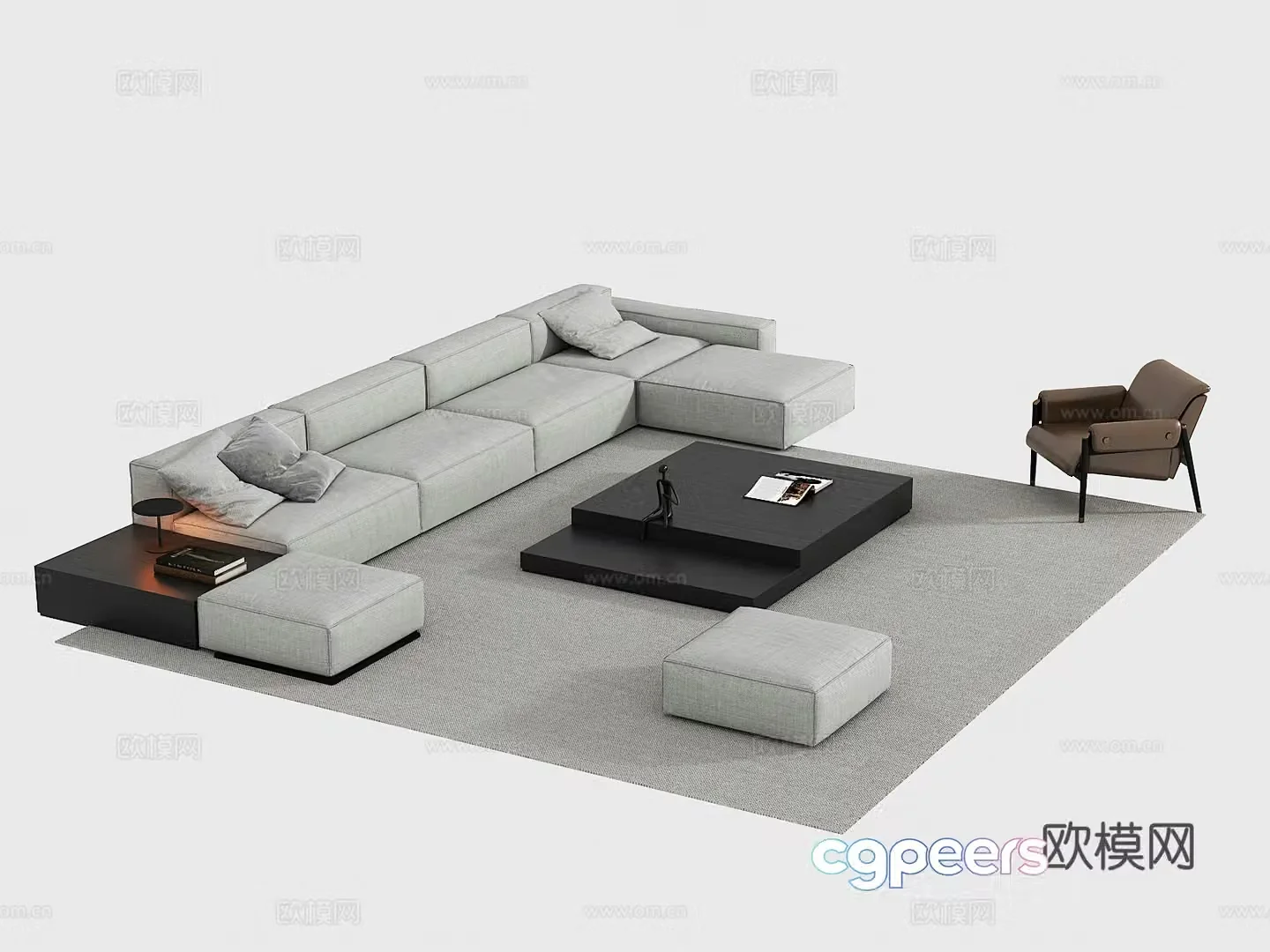 Modern sectional sofa 3d model