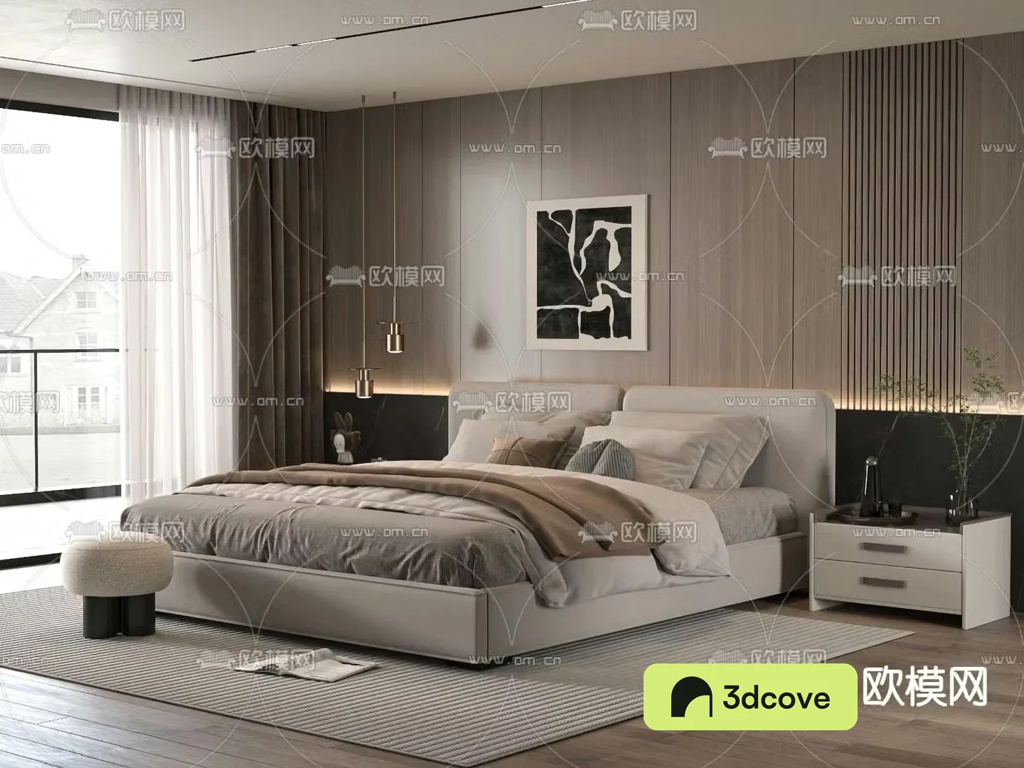 Minotti modern double bed