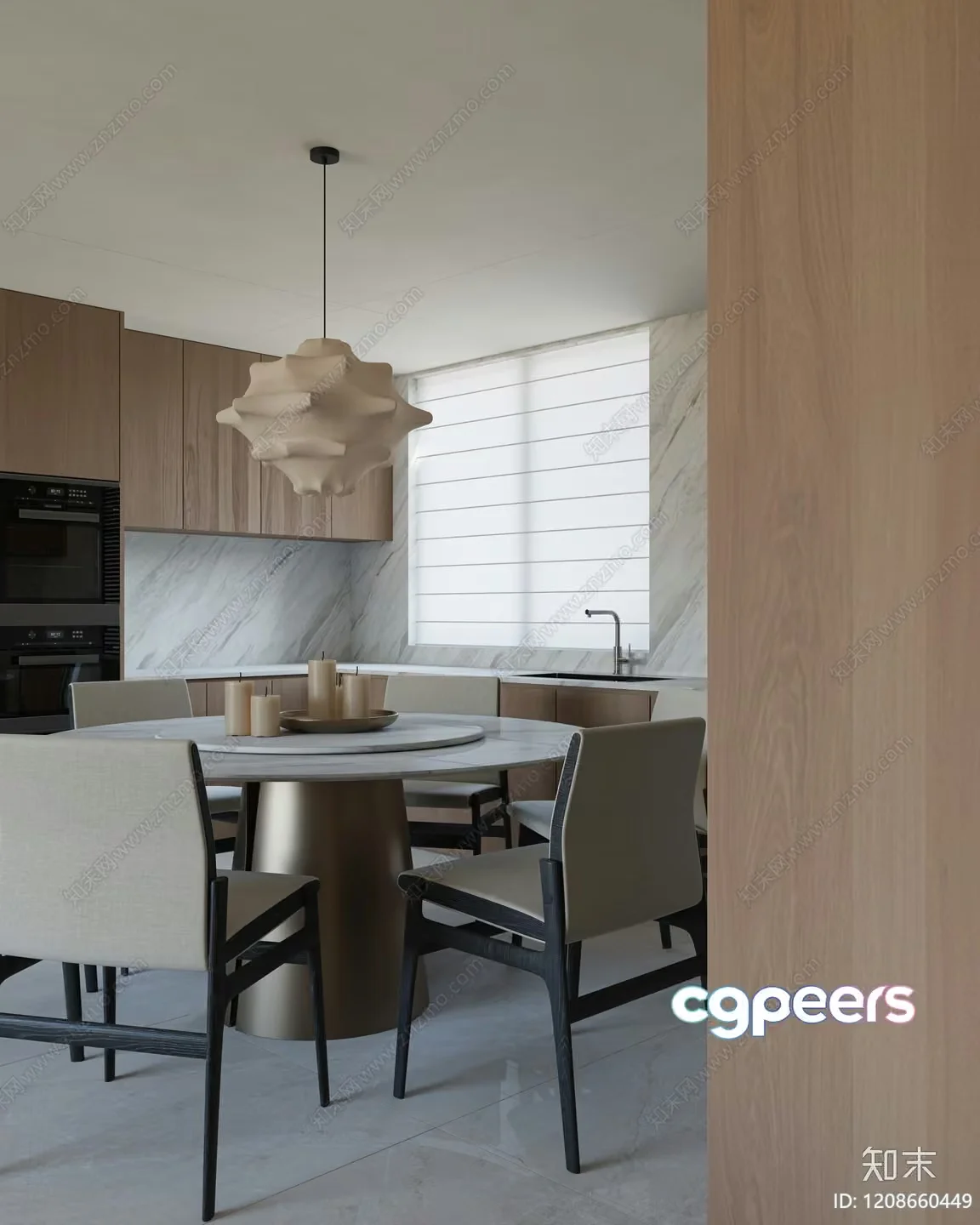 Modern Kitchen Area 3D Model – 19465 – VRAY Render