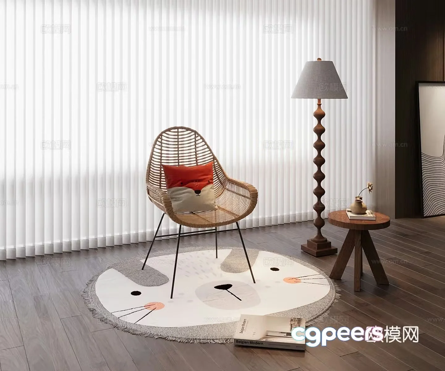 Rattan leisure chair 3d model