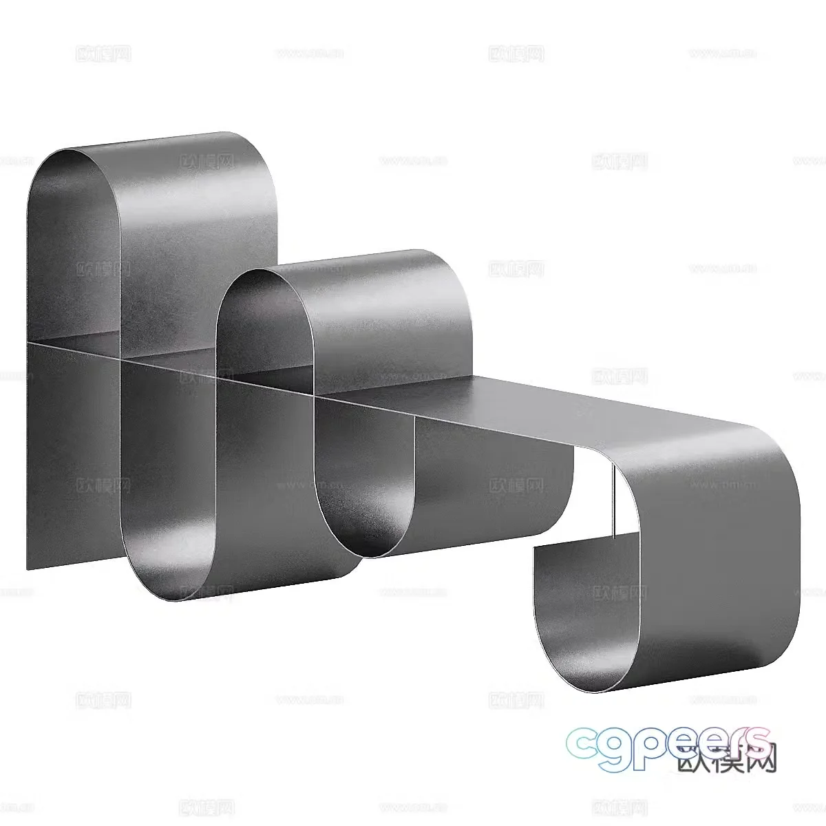 Modern Italian minimalist stainless steel entrance table 3D model