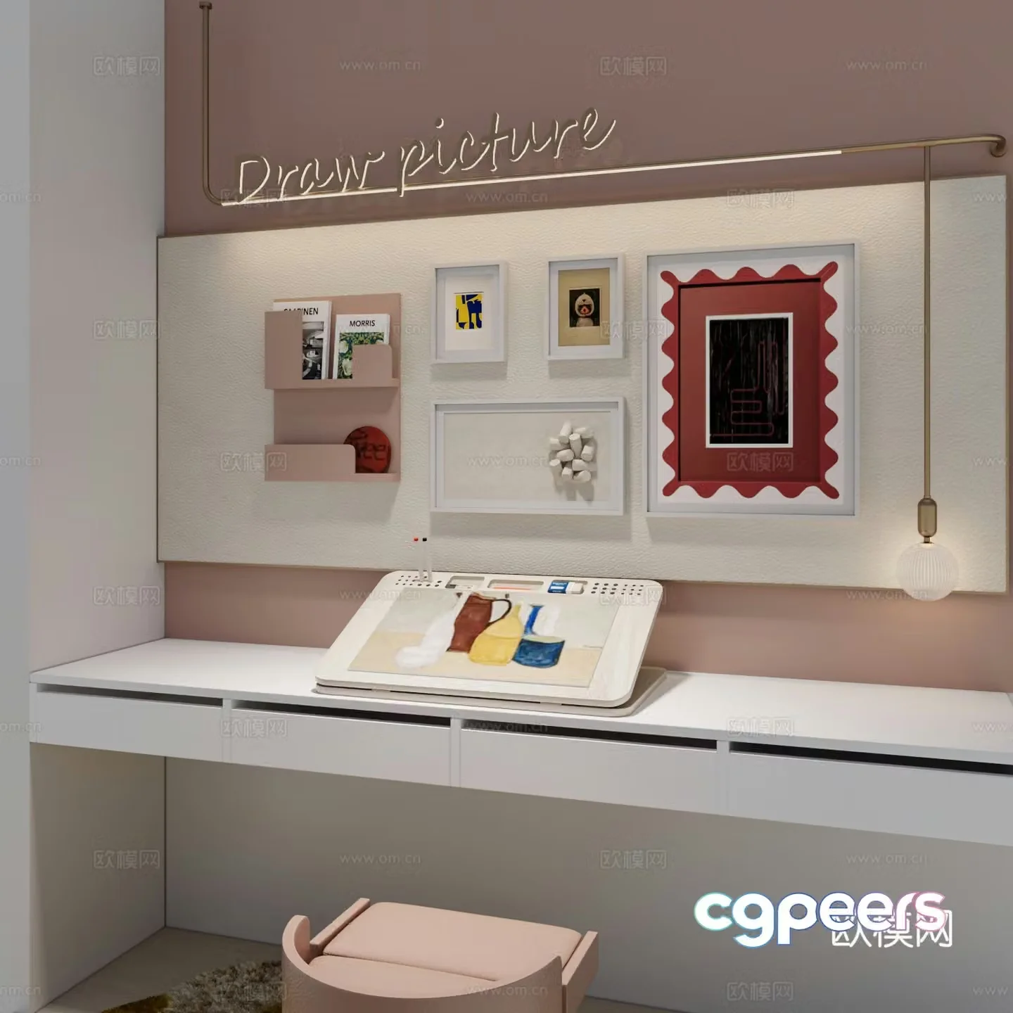 Modern desk 3d model