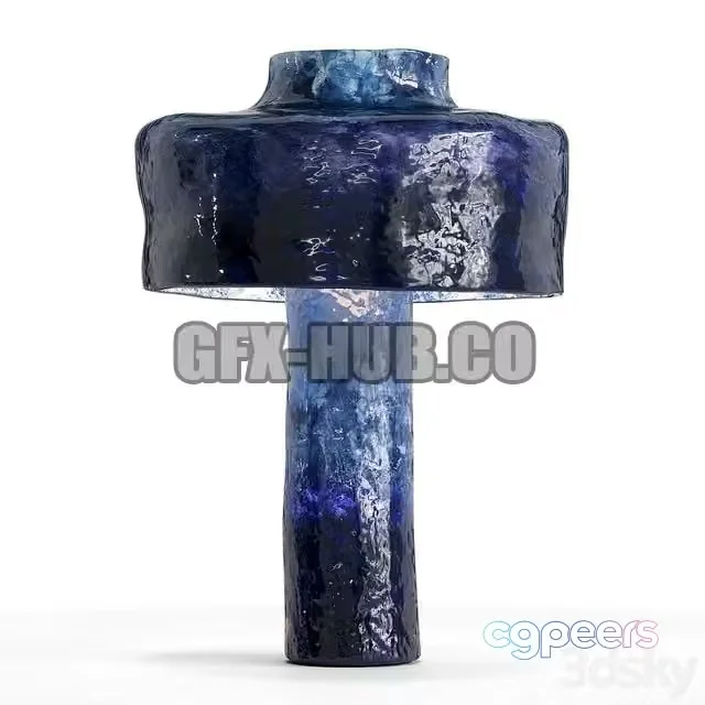 3ds Max Free – blue ceramic table lamp