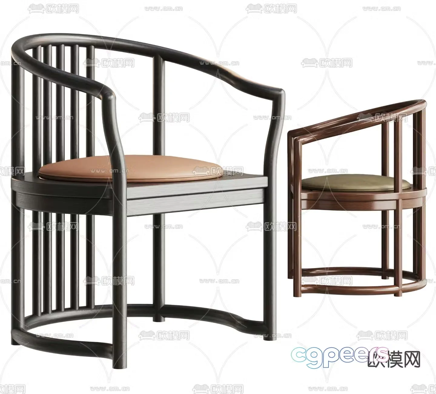 New Chinese style chair armchair 3d model