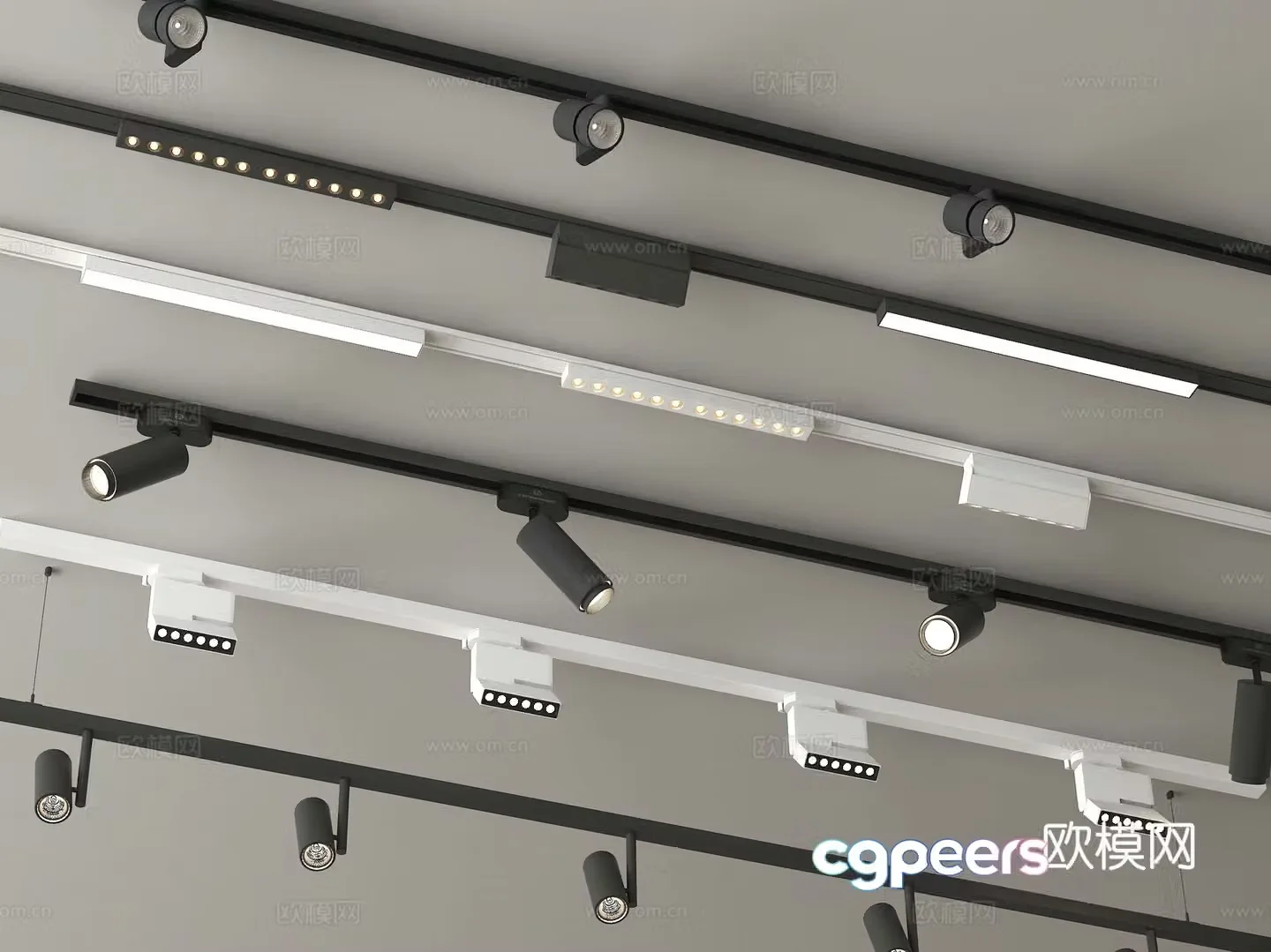 Track light spotlight downlight 3d model
