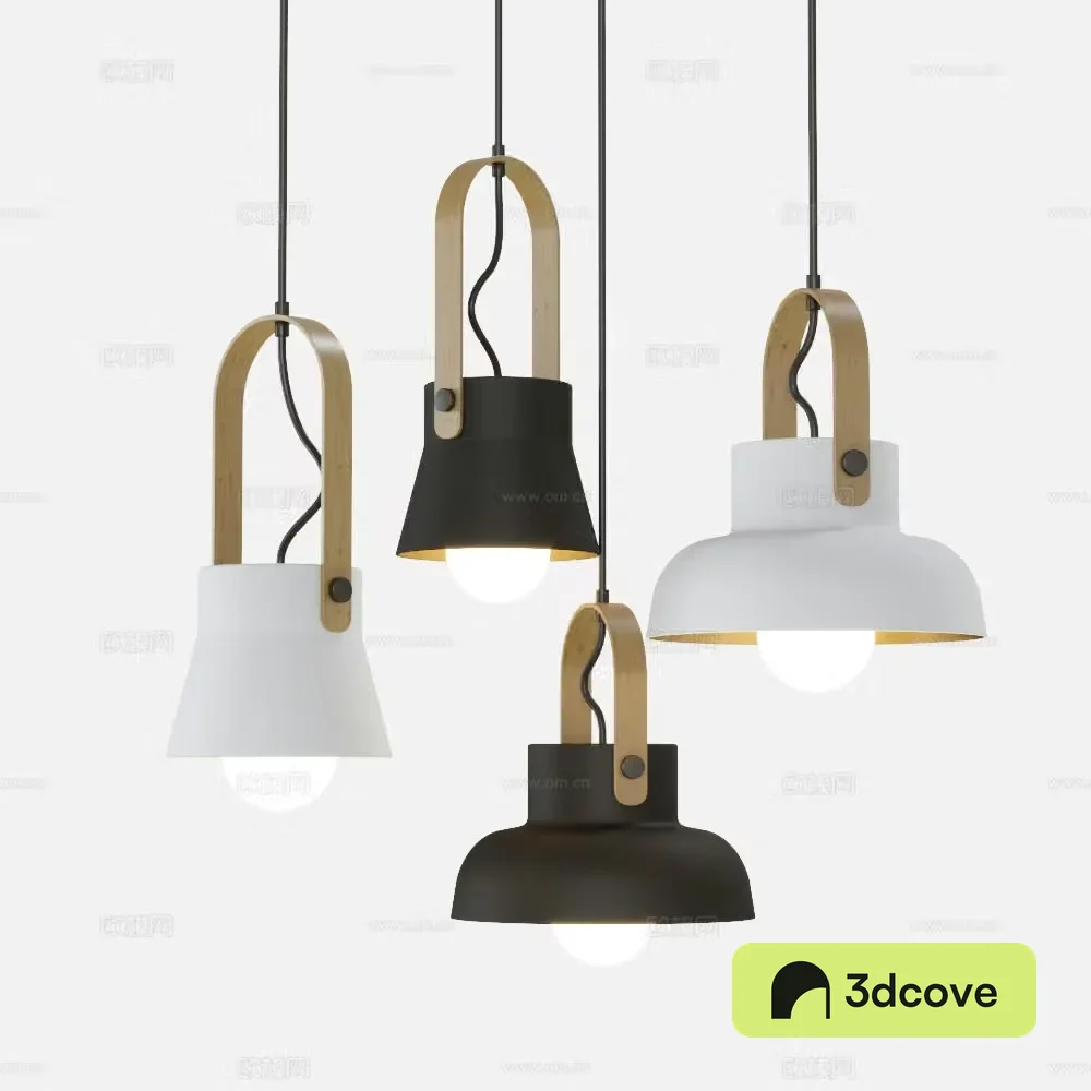 Nordic log decorative small chandelier