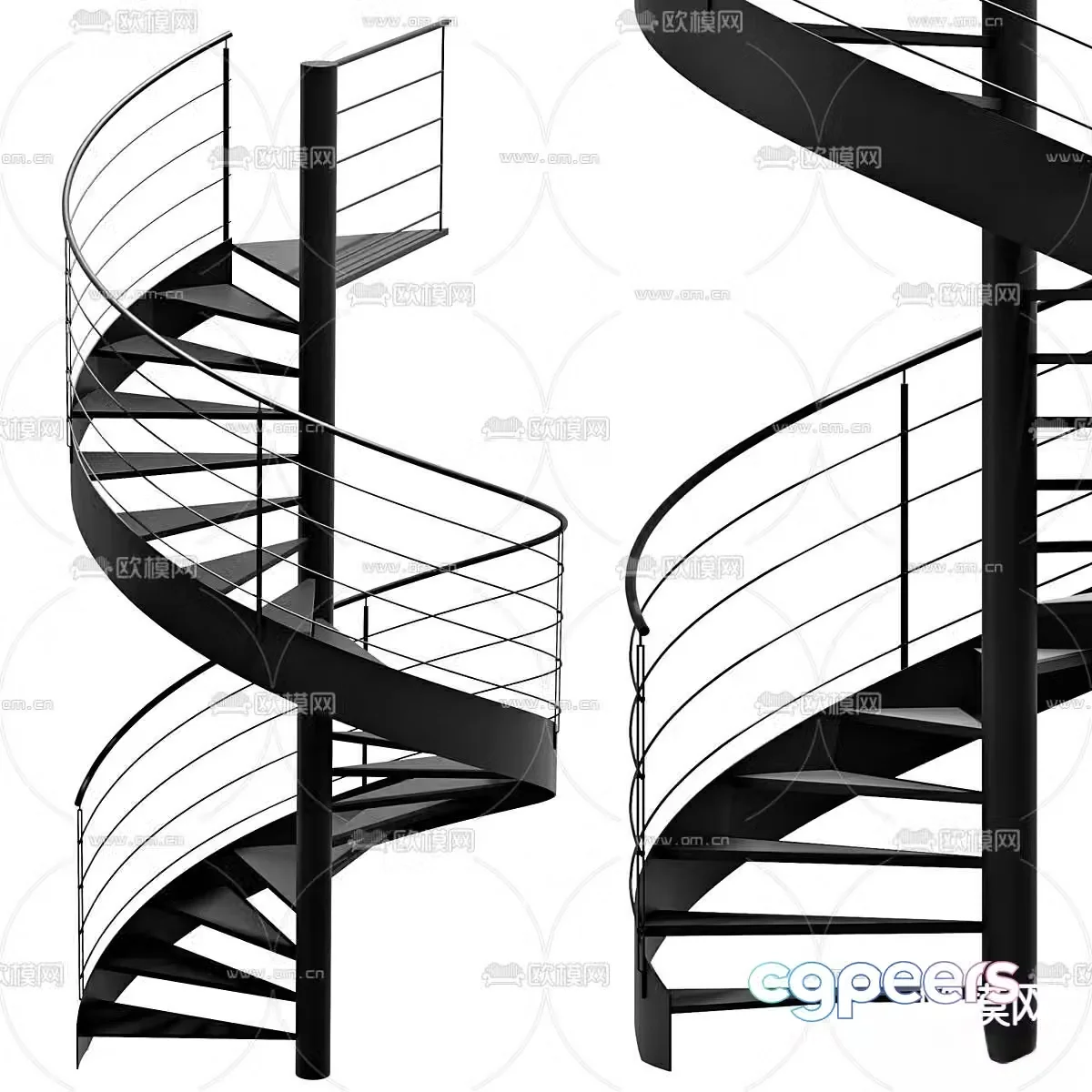 spiral staircase handrail staircase 3d model