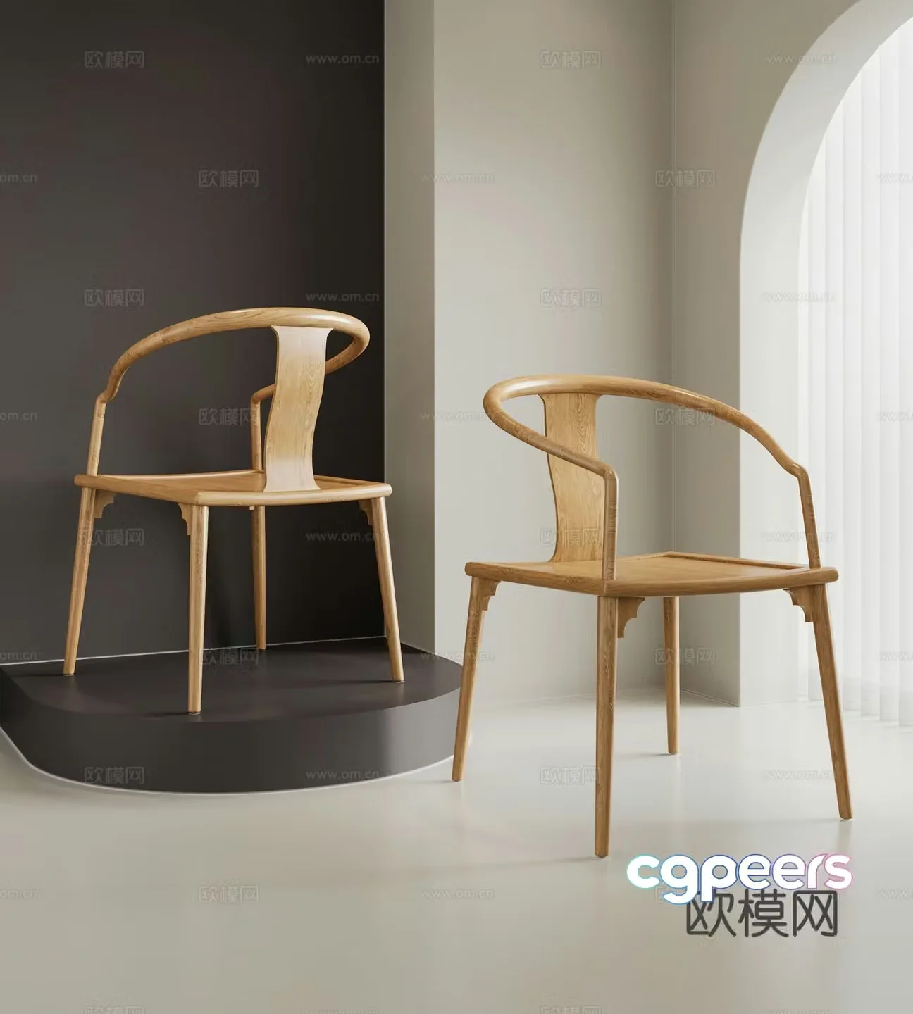 New Chinese style chair armchair 3d model