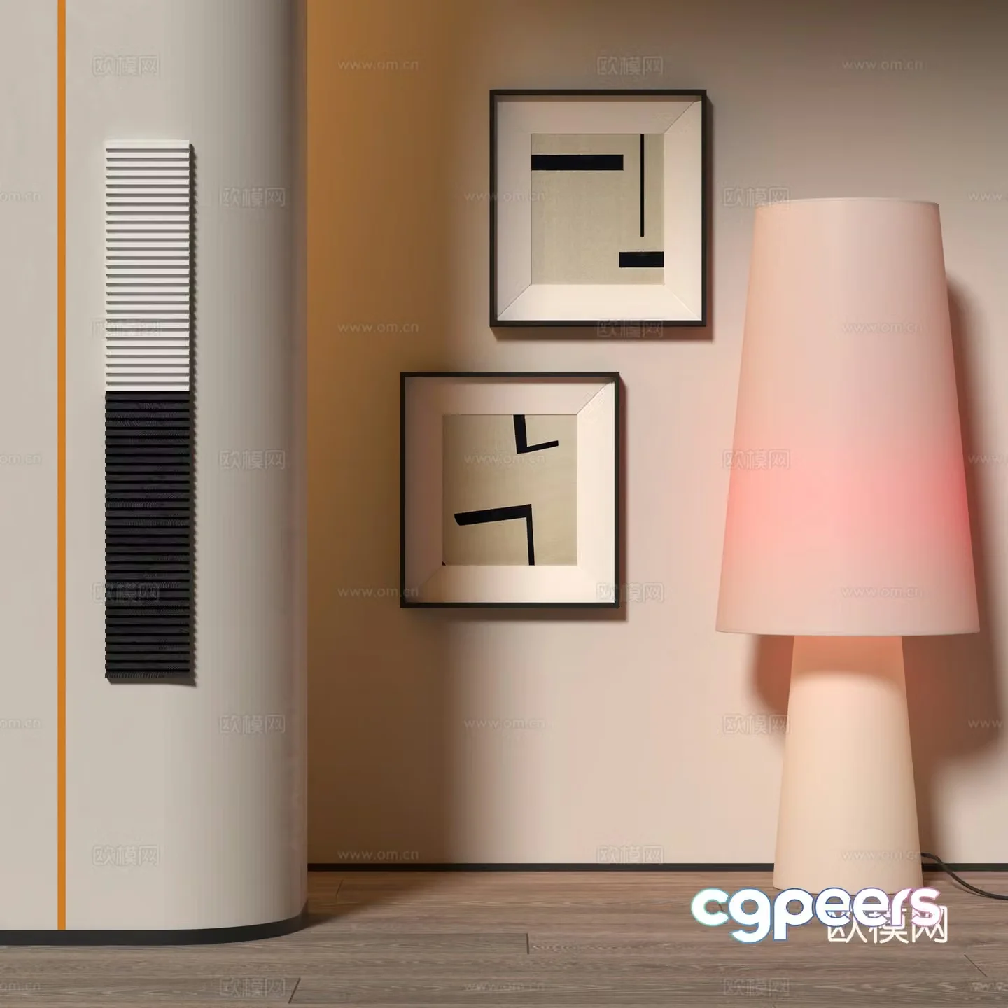 Modern floor lamp decorative painting 3d model