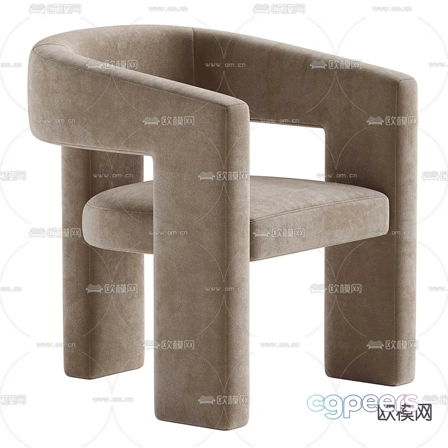 Lindye Galloway modern fabric lounge chair 3d model