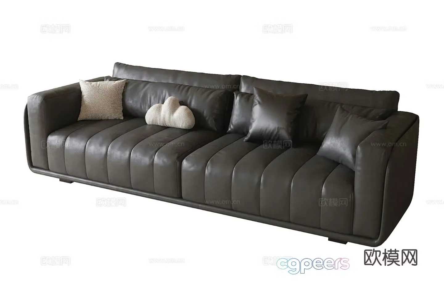 leather sofa loveseat 3d model