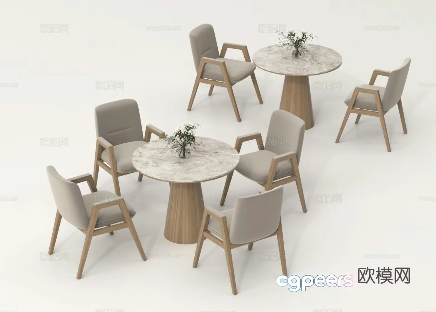 Coffee table and chairs leisure table and chairs negotiation table and chairs 3D model