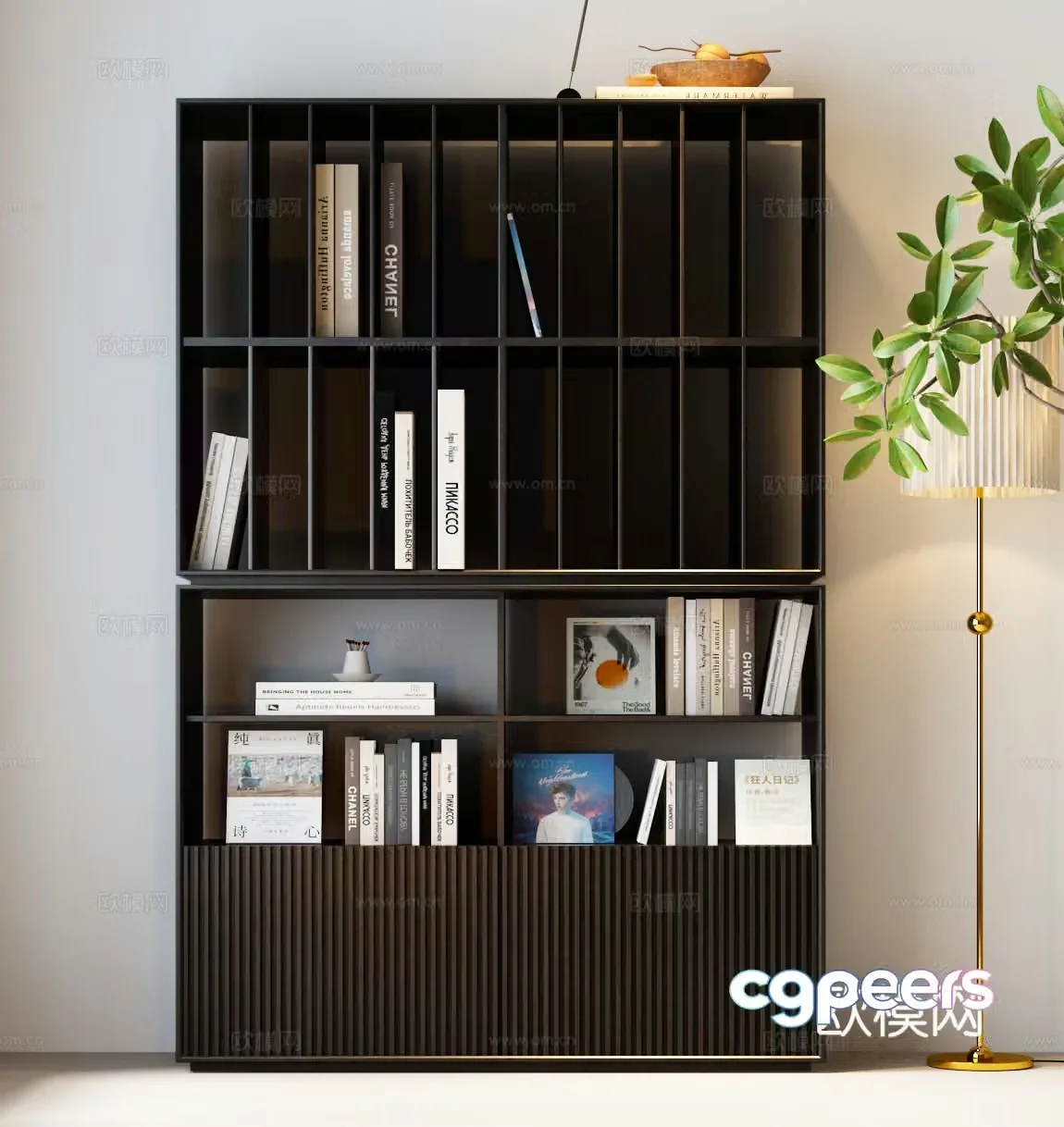 Modern Italian bookcase Italian bookcase Modern minimalist bookcase 3D model