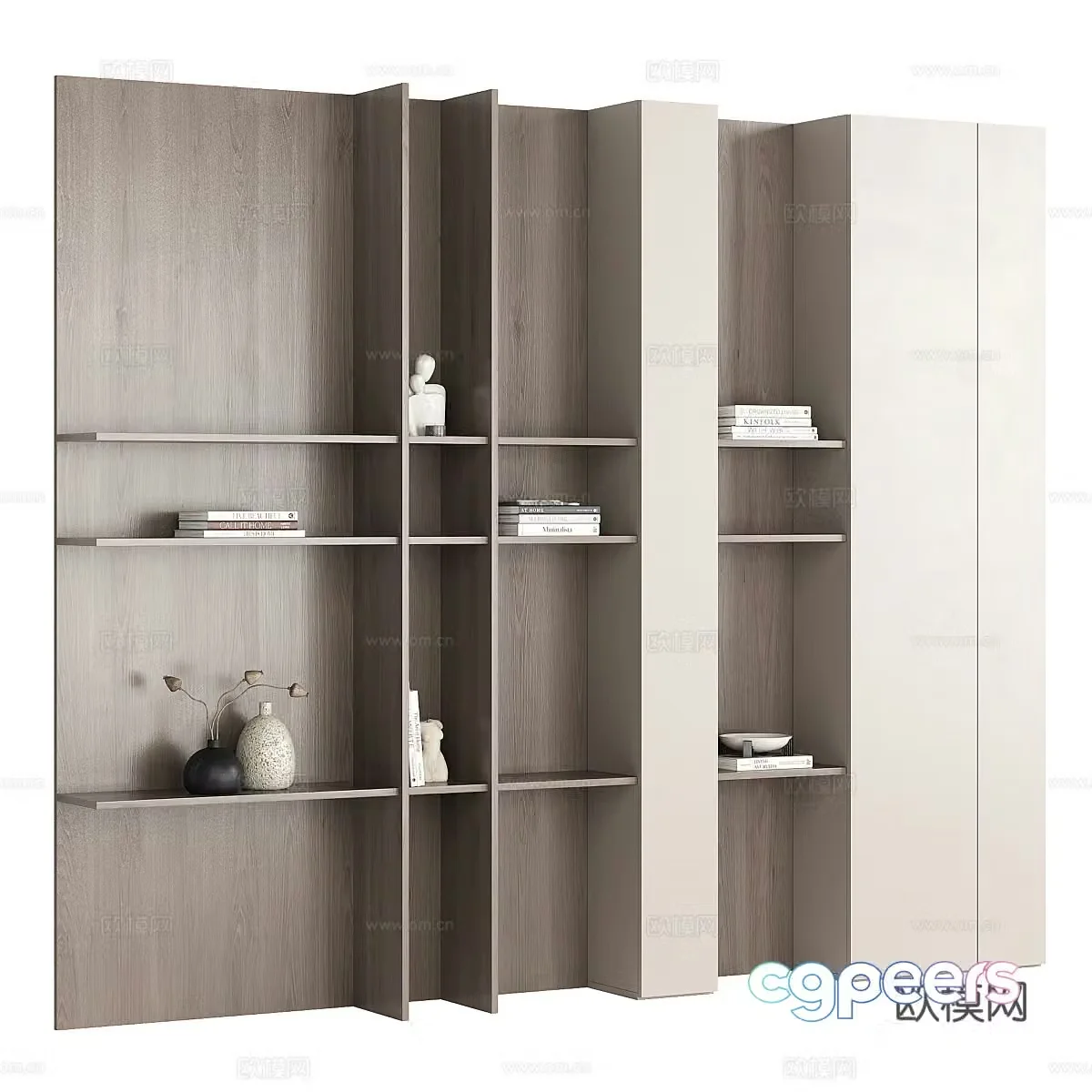 Modern minimalist decorative shelf bookshelf 3d model