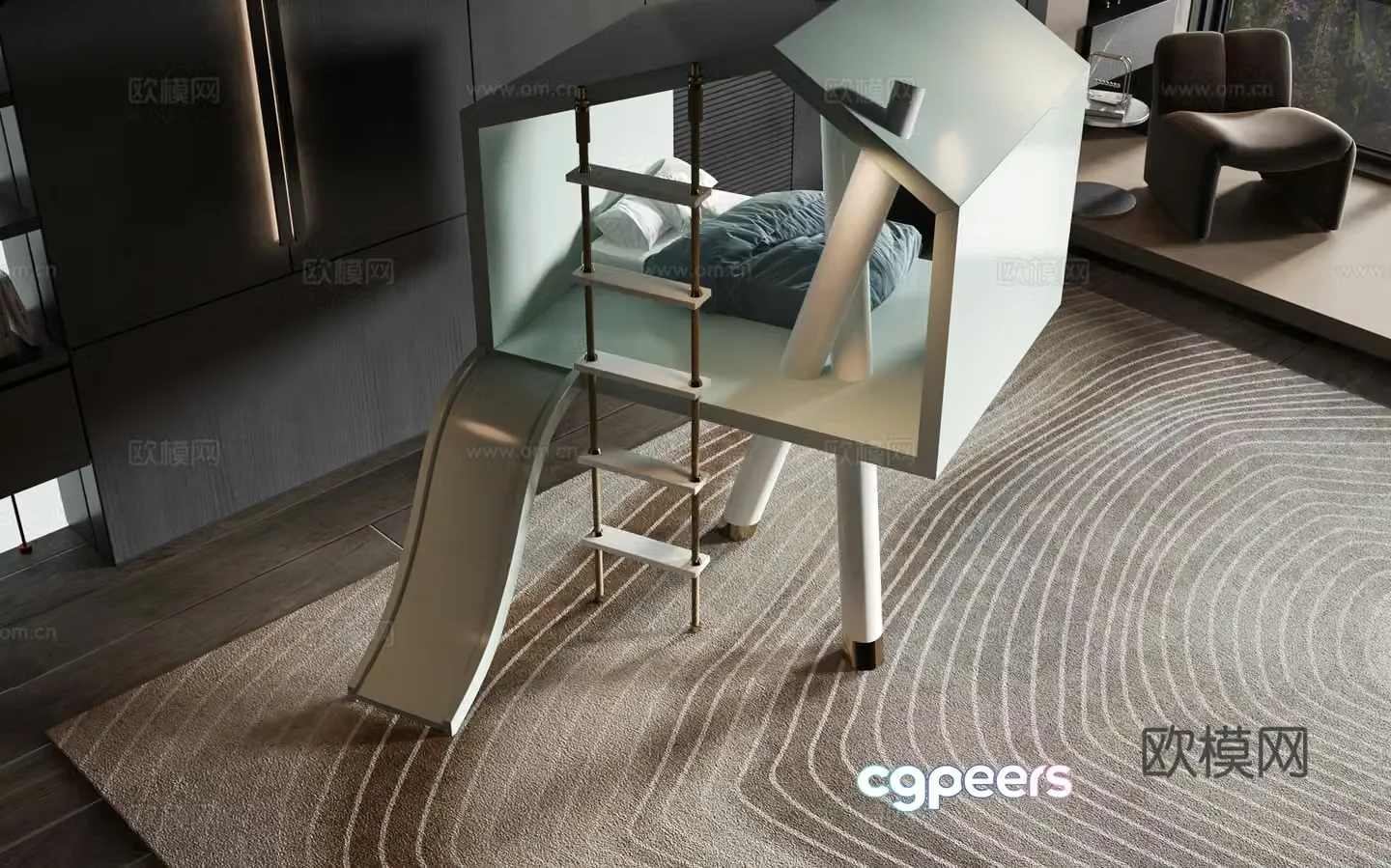 Modern style product bed 3d model