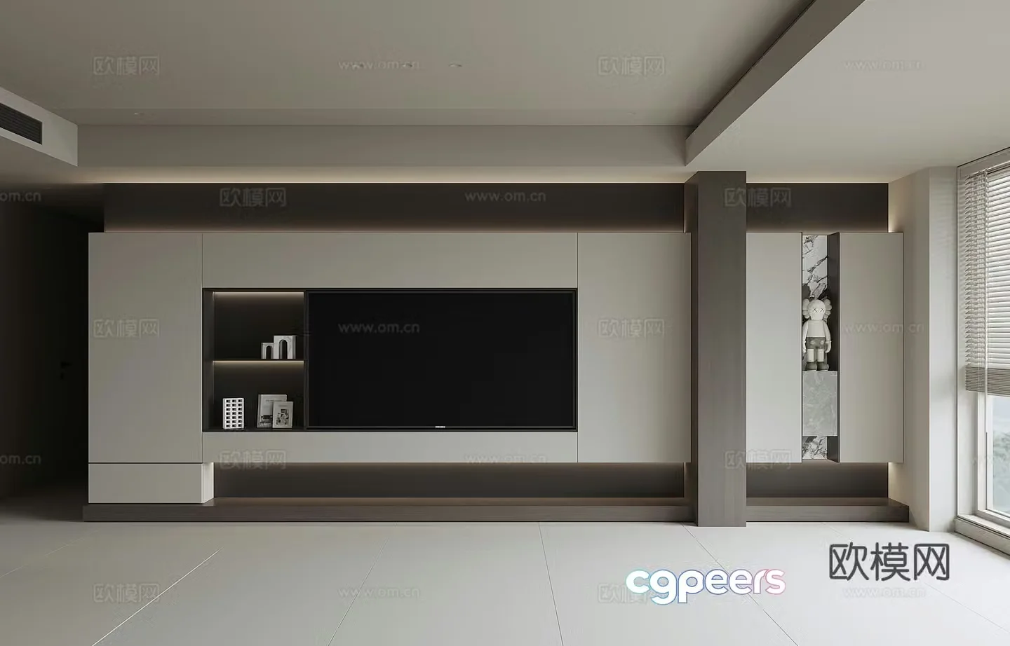 Modern background wall TV background 3d model