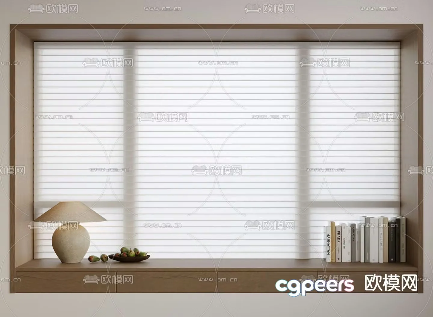 Venetian blind bay window 3d model