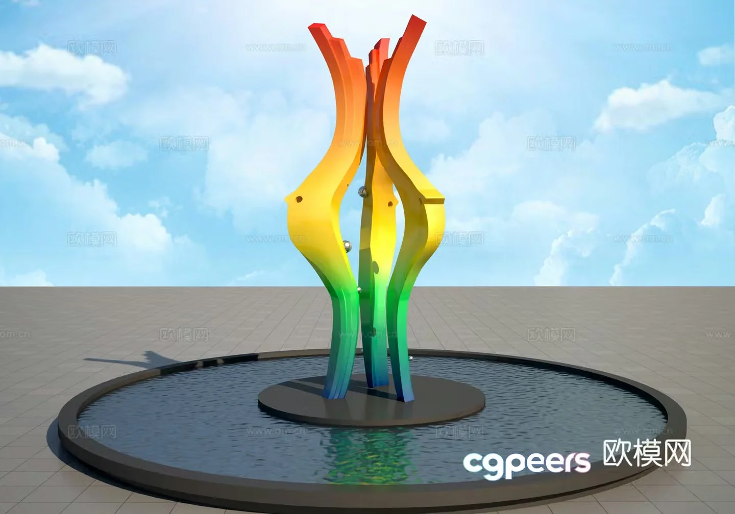 Fish styling sculpture 3d model