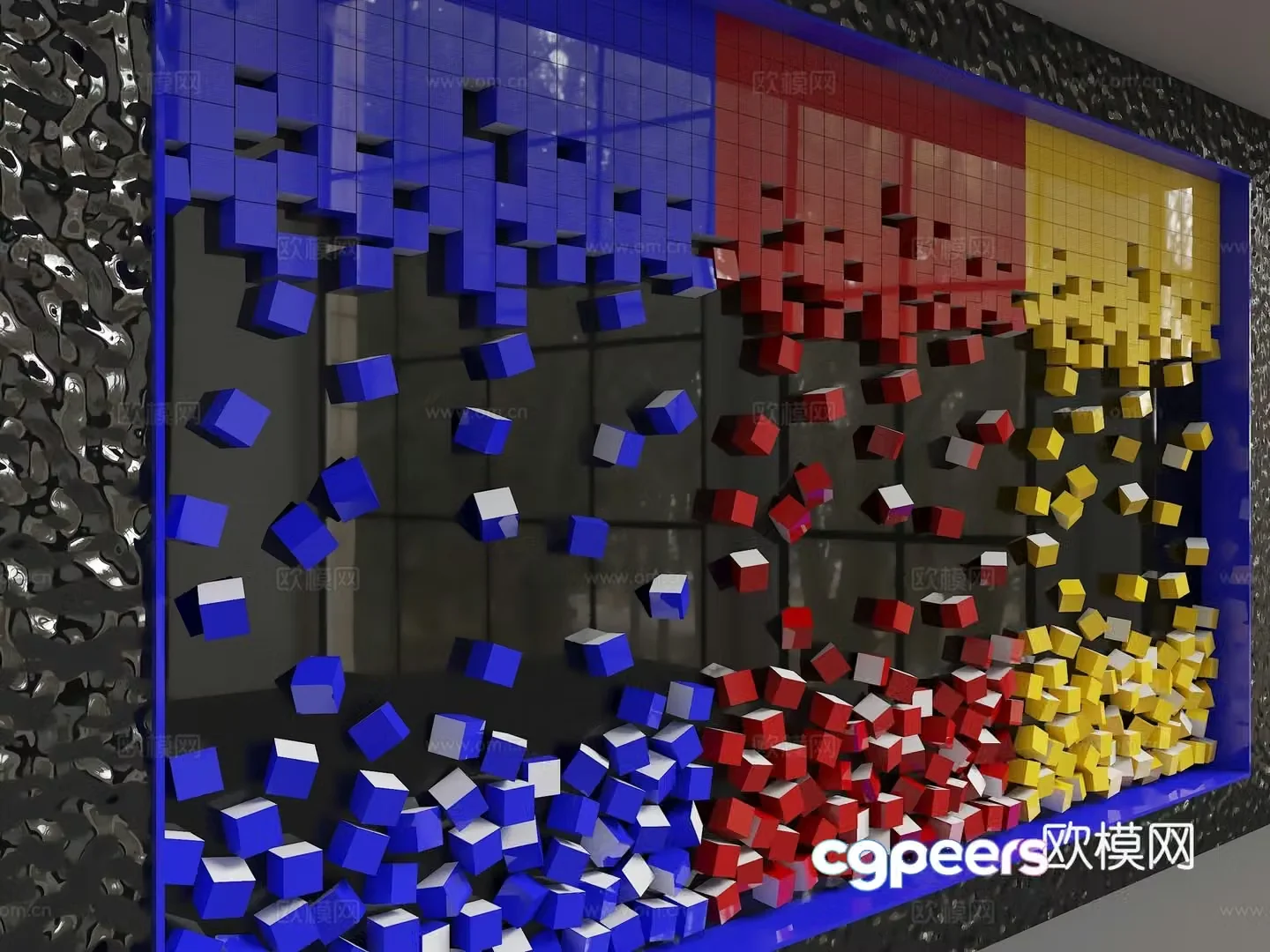 Modern background wall 3d model