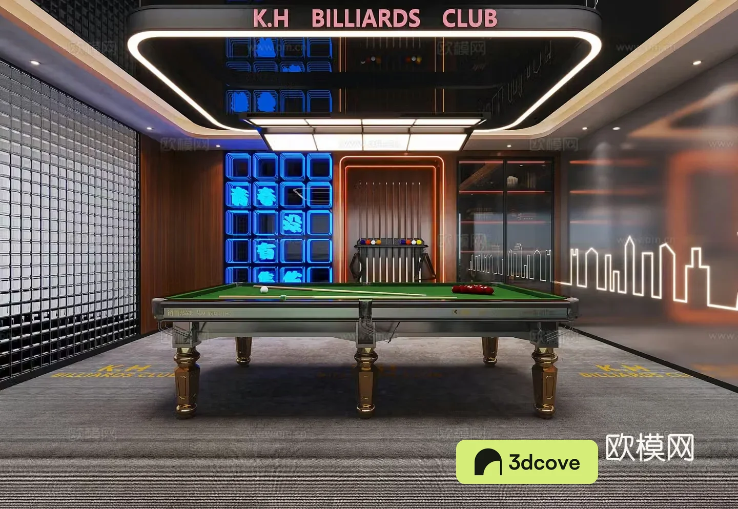 Modern billiard room