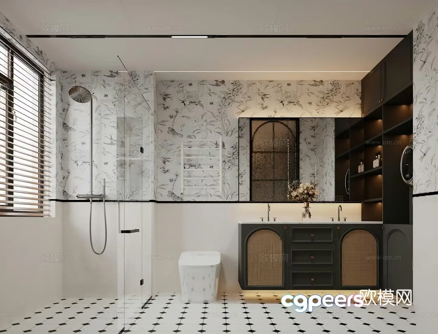 French bathroom retro bathroom 3d model