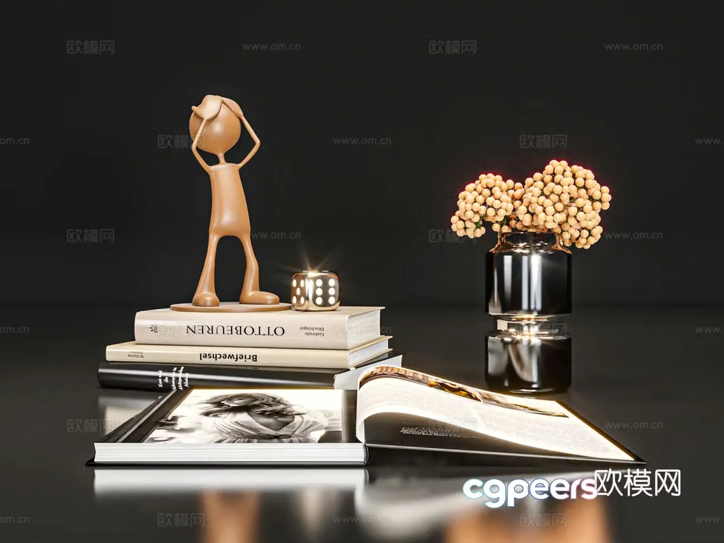 Ornaments books magazines 3d model