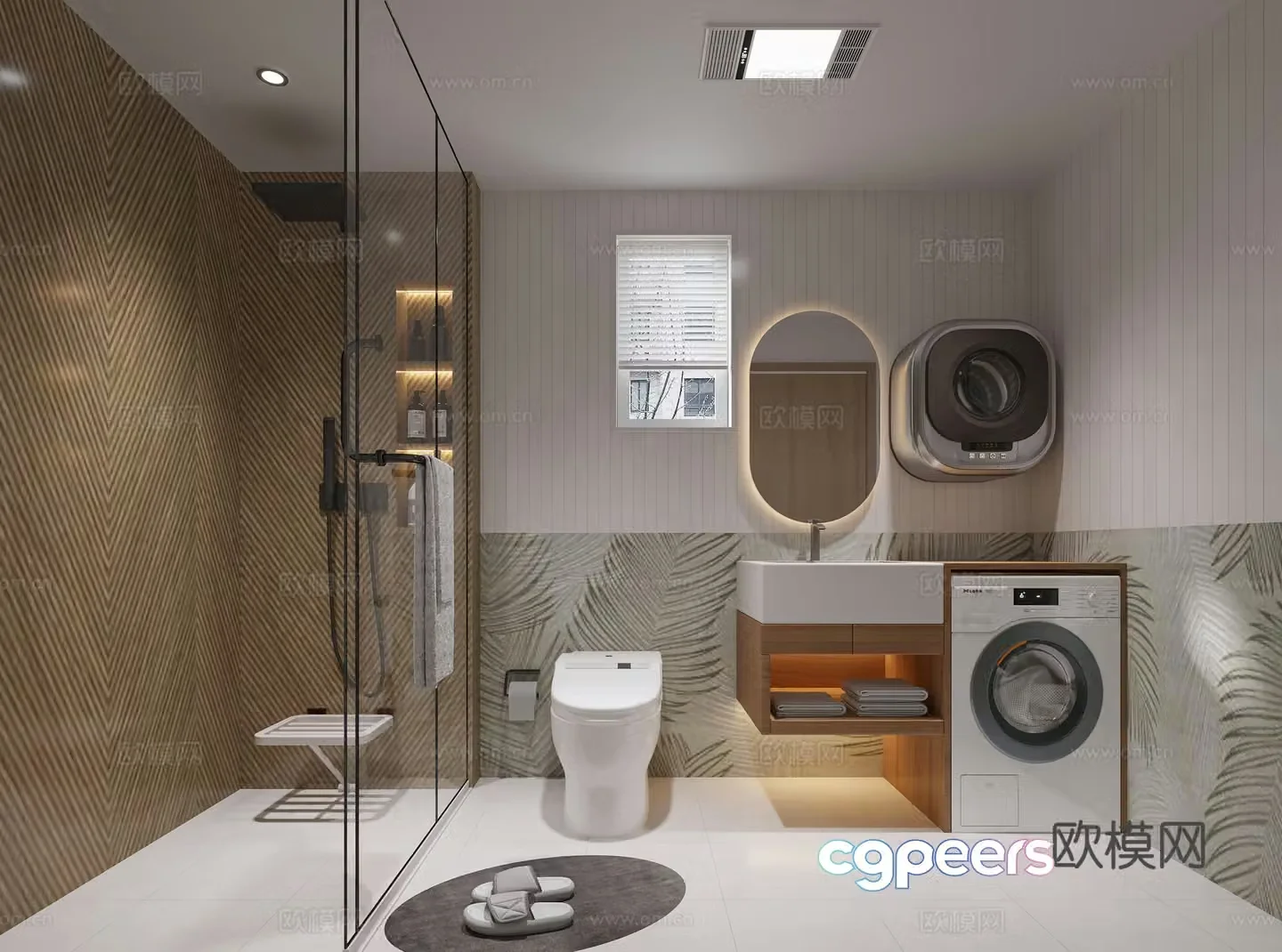 Nordic bathroom 3d model
