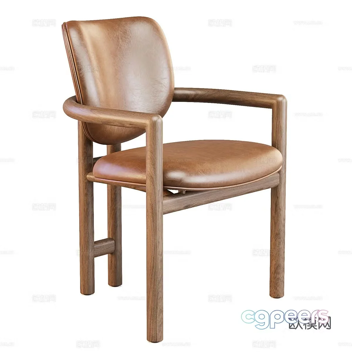 New Chinese style Wasabi Madeira dining chair 3D model