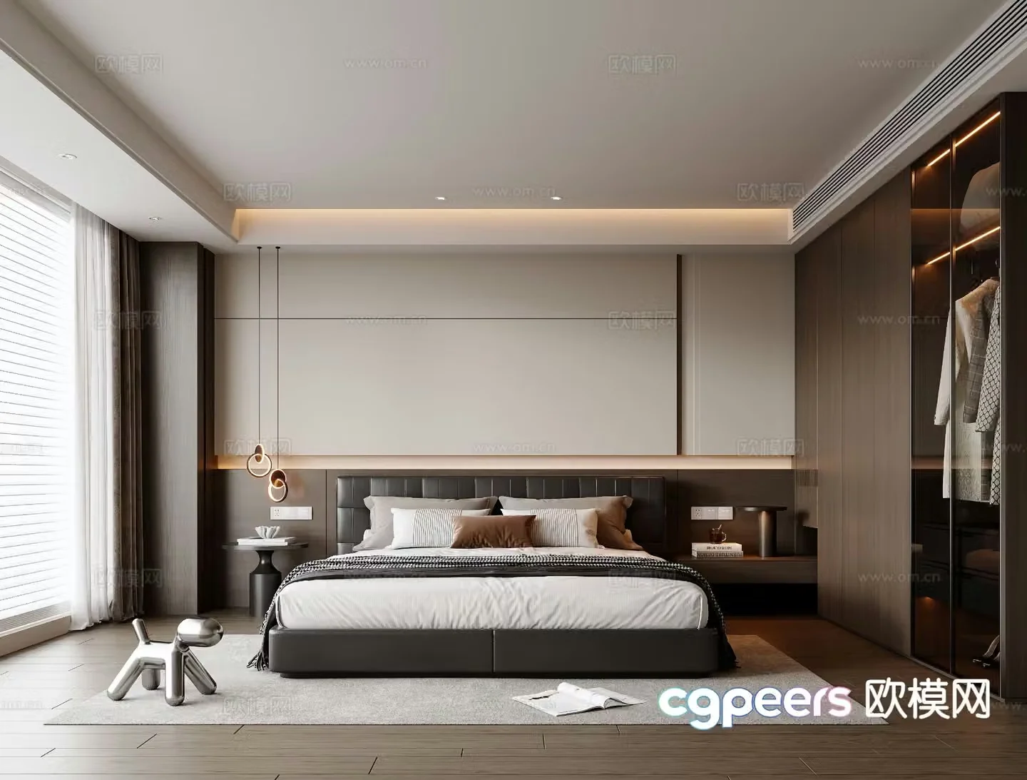 Italian style bedroom master bedroom 3d model