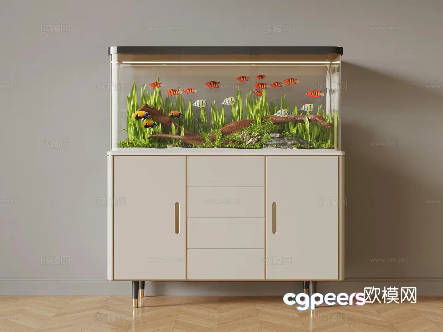Fish tank Modern simple fish tank 3d model