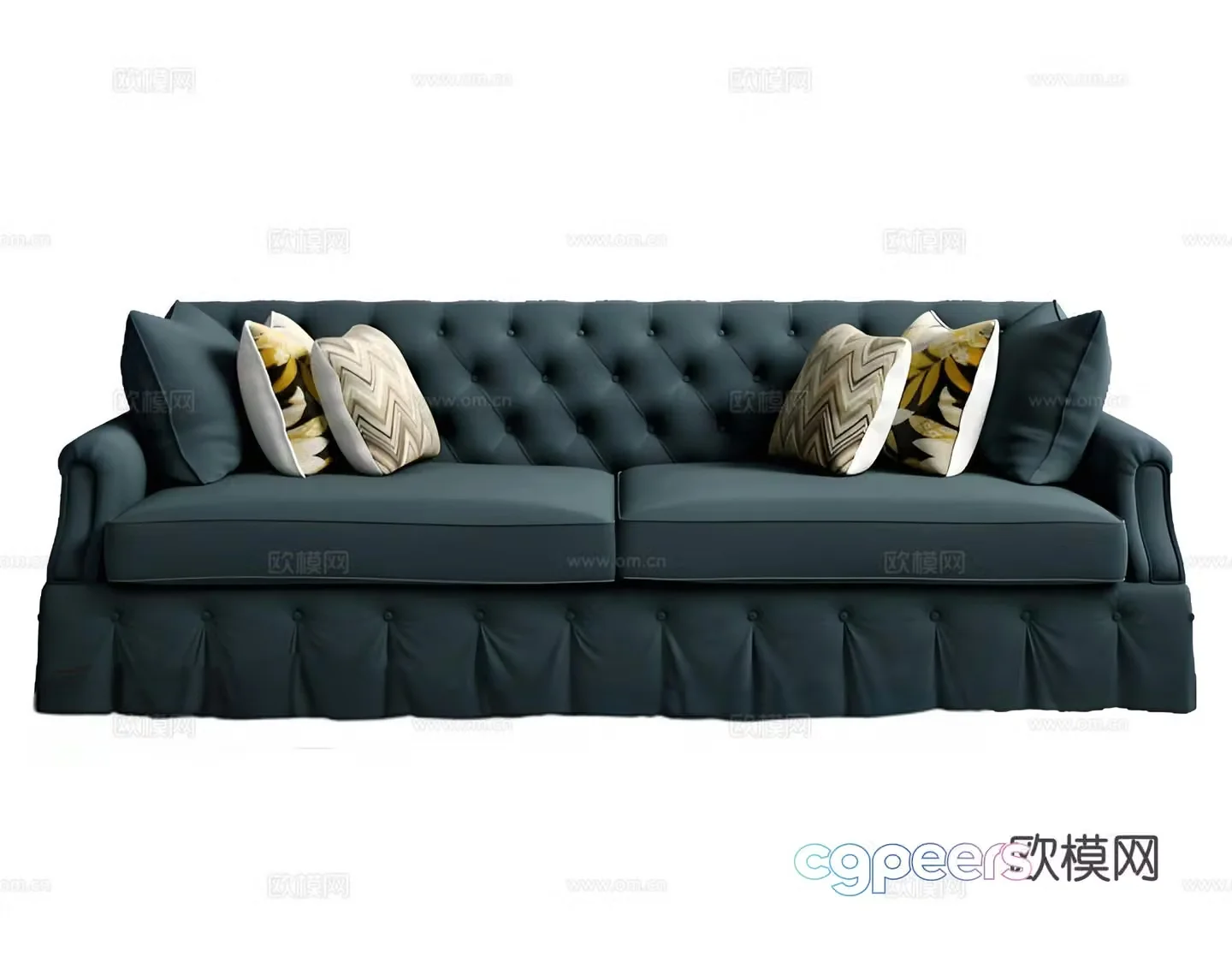 European style sofa double sofa fabric sofa 3d model