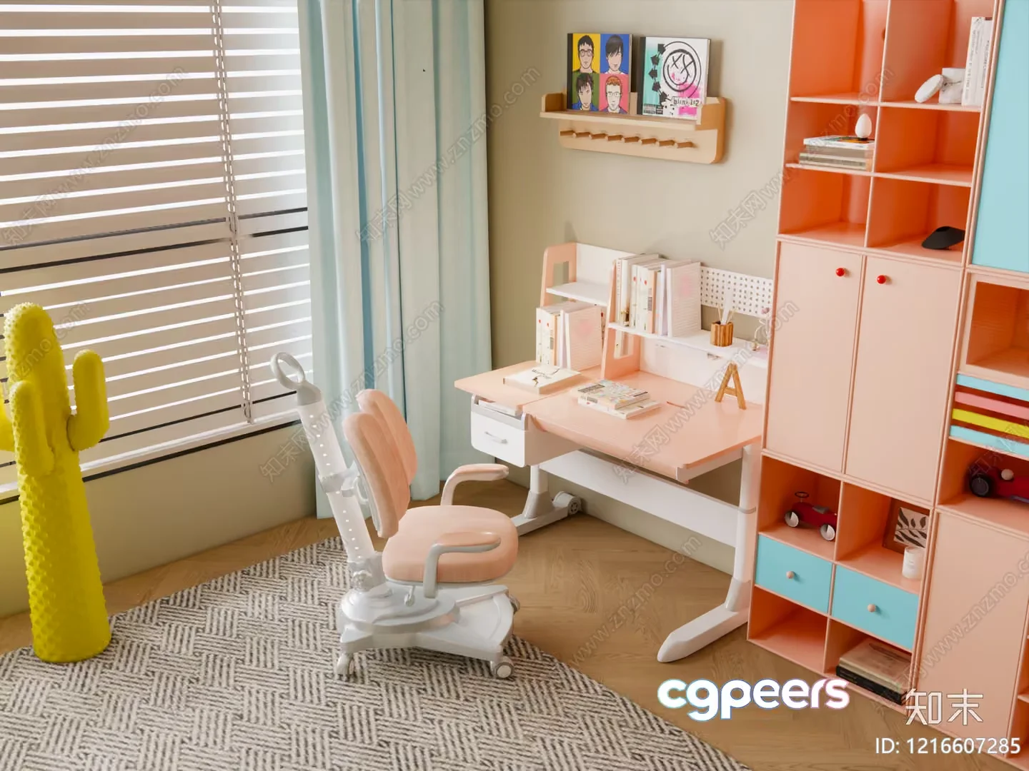 A Pink Desk 3D Model – 15032 – VRAY Render