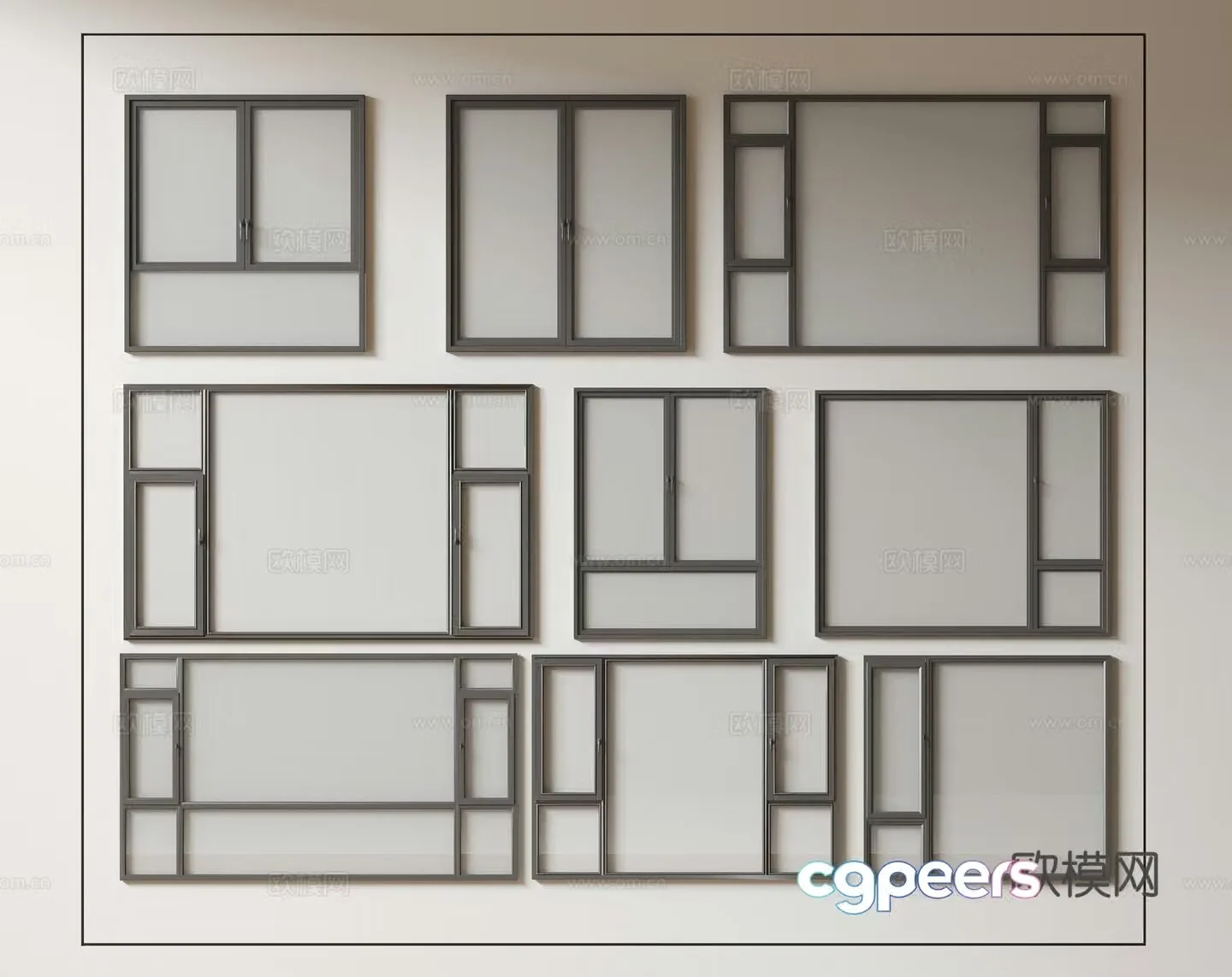 Modern windows floor-to-ceiling windows balcony windows bay windows bedroom windows sliding windows 3d model