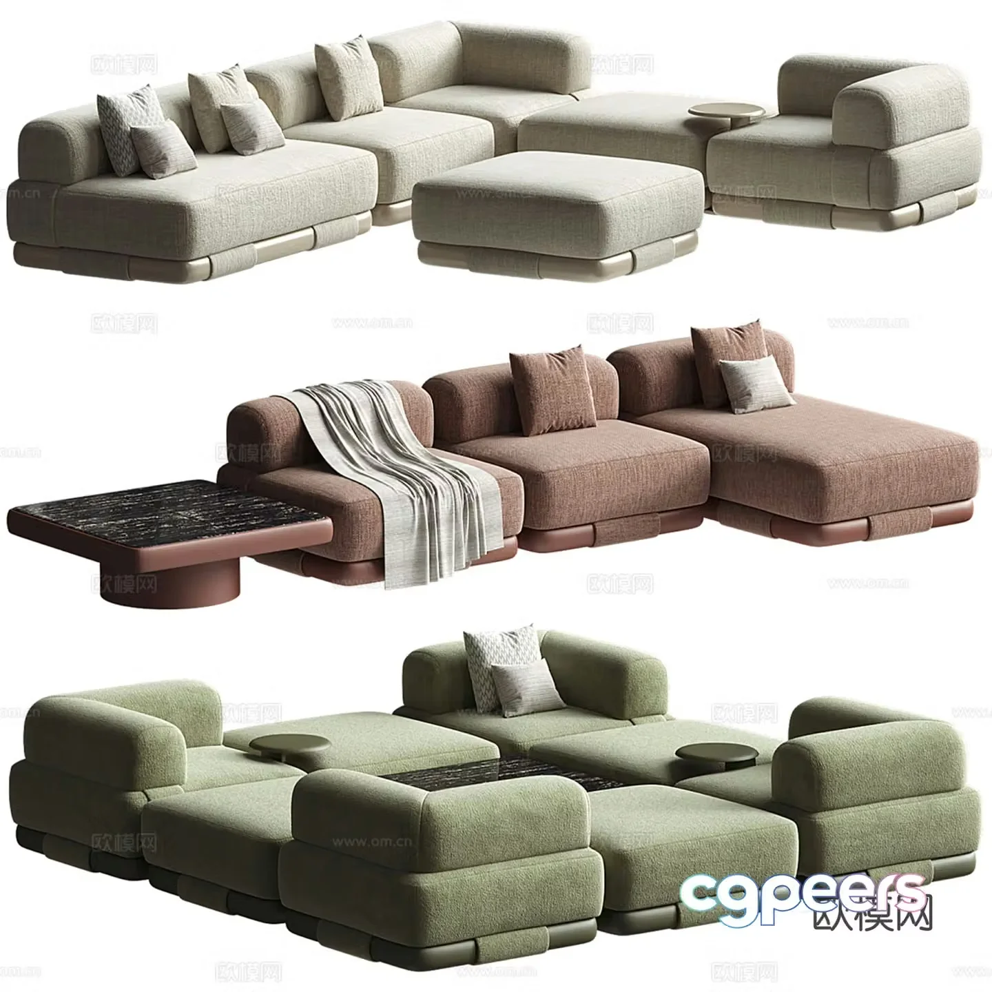 INSULA modular sofa multi-person sofa 3d model