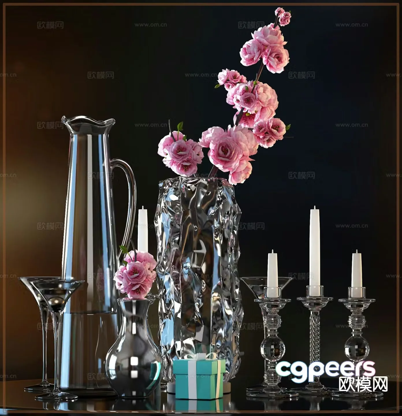 Modern decorations tableware candlestick lamp vase 3d model