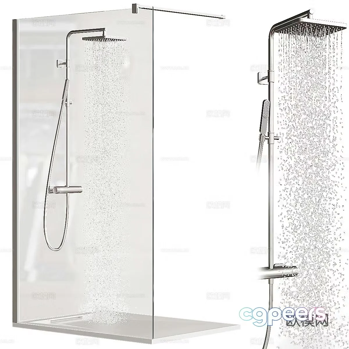 Modern Italian minimalist shower room 3D model