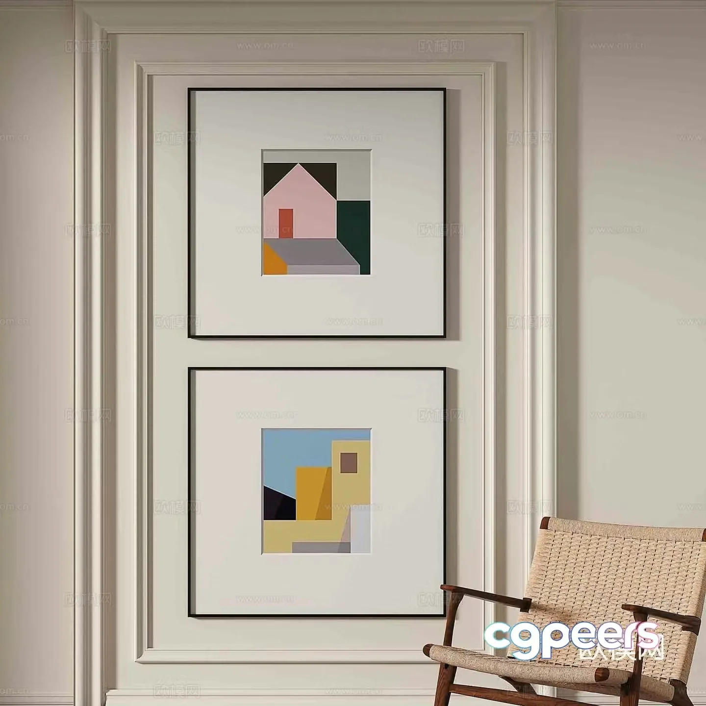 Decorative painting simple painting hanging painting 3d model