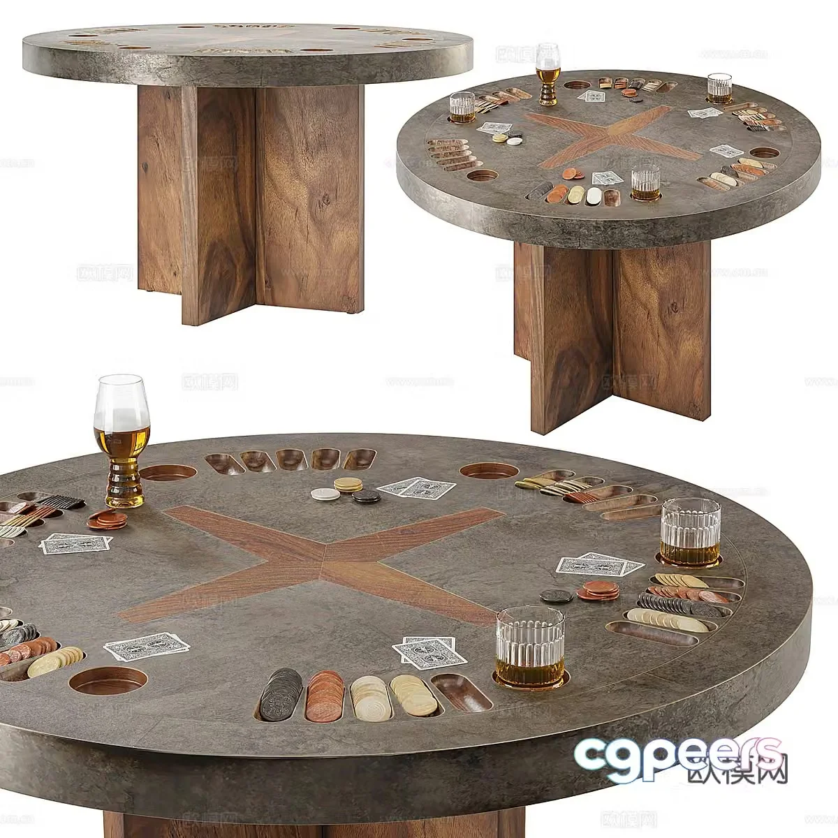 Poker table 3d model