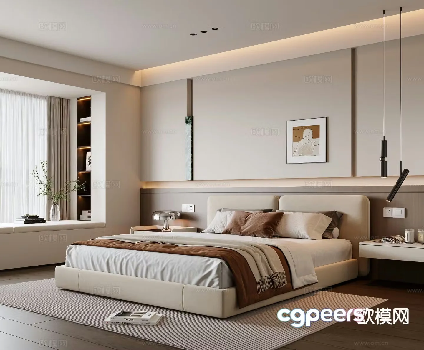 Modern bedroom master bedroom 3d model